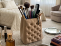 Tufted Makeup Brush & Desk Organiser — example colour. Includes: One finished printed item; display accessories excluded. Approximate dimensions (Width × Depth × Height): 1 supplied: 131.7 × 108.4 × 139.7 mm.