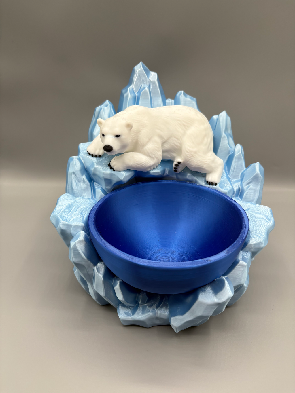 Polar Bear Glacier Catchall Tray — example colour. Includes: One finished printed item; display accessories excluded. Approximate dimensions (Width × Depth × Height): 1 supplied: 166.6 × 165.1 × 152.9 mm.