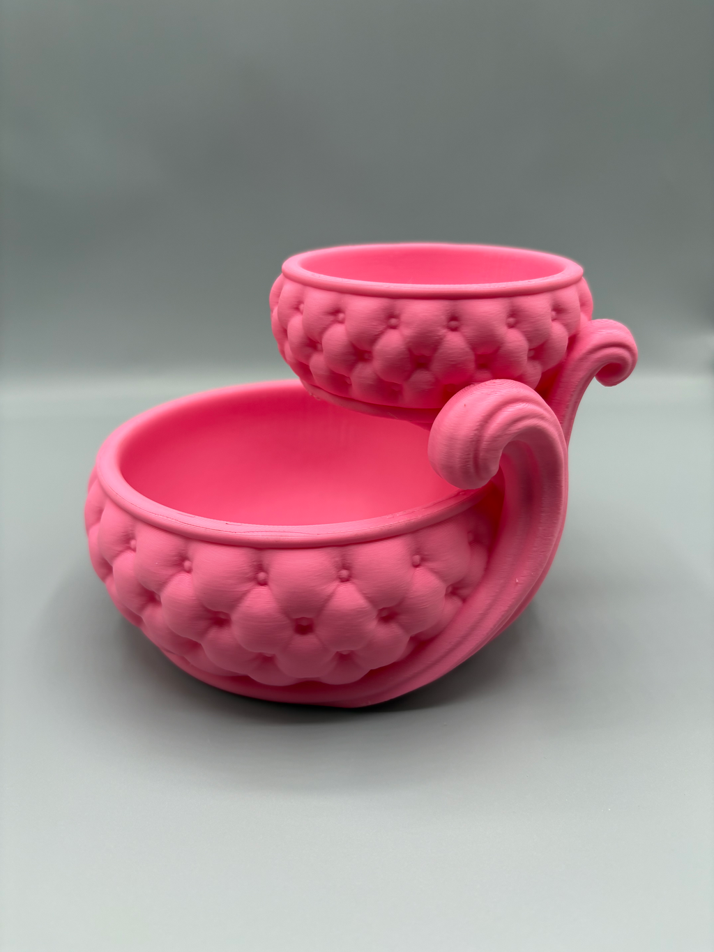 Two-Tier Quilted Vanity Organiser — example colour. Includes: One finished printed item; display accessories excluded. Approximate dimensions (Width × Depth × Height): 1 supplied: 165.1 × 149.5 × 113.5 mm.