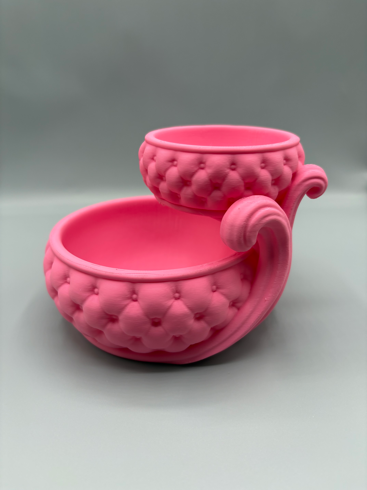 Two-Tier Quilted Vanity Organiser — example colour. Includes: One finished printed item; display accessories excluded. Approximate dimensions (Width × Depth × Height): 1 supplied: 165.1 × 149.5 × 113.5 mm.