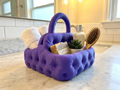 Tufted Caddy Basket with Handle — example colour. Includes: One finished printed item; display accessories excluded. Approximate dimensions (Width × Depth × Height): 1 supplied: 185.4 × 181 × 163.2 mm.