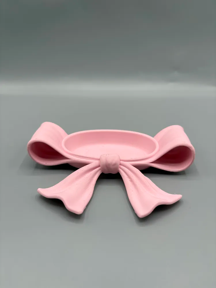 Draped Ribbon Bow Jewellery Tray — example colour. Includes: One finished item supplied; display accessories are excluded. Approximate dimensions (Width × Depth × Height): 1 supplied: 127 × 89 × 29.3 mm.