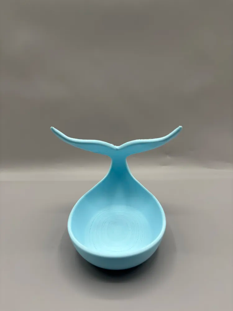 Whale Tail Coastal Catchall Tray — example colour. Includes: One finished item supplied; display accessories are excluded. Approximate dimensions (Width × Depth × Height): 1 supplied: 165.1 × 133.6 × 121.4 mm.