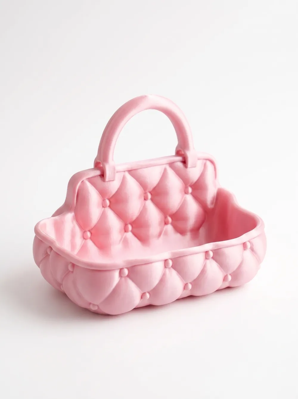Handled Quilted Vanity Catchall — example colour. Includes: One finished item supplied; display accessories are excluded. Approximate dimensions (Width × Depth × Height): 1 supplied: 152.4 × 97.1 × 139.8 mm.