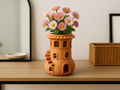 Fairy Tower House Decorative Vase — example colour. Includes: One finished item supplied; display accessories are excluded. Approximate dimensions (Width × Depth × Height): 1 supplied: 69.9 × 69.9 × 118.6 mm.