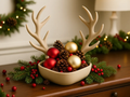 Reindeer Antler Decorative Bowl — example colour. Includes: One finished item supplied; display accessories are excluded. Approximate dimensions (Width × Depth × Height): 1 supplied: 165.1 × 119.5 × 164.3 mm.