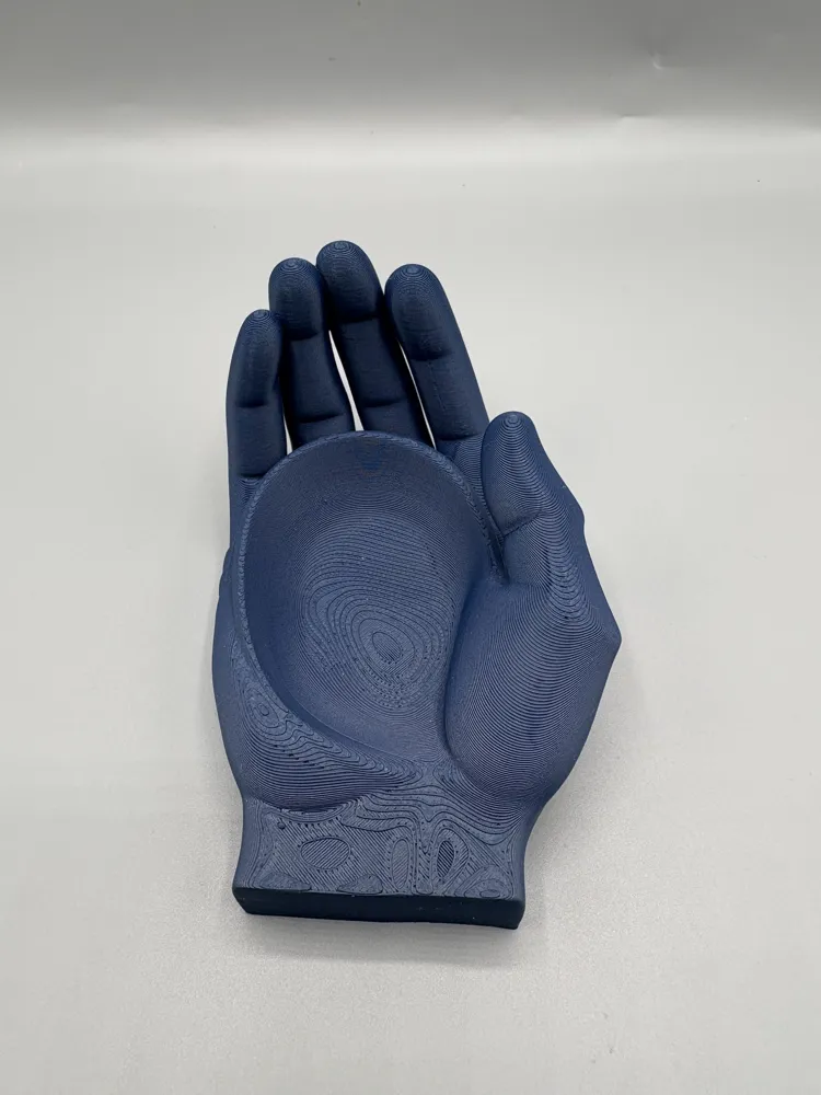 Open Palm Sculptural Catchall Tray — example colour. Includes: One finished item supplied; display accessories are excluded. Approximate dimensions (Width × Depth × Height): 1 supplied: 177.8 × 128.6 × 101.9 mm.