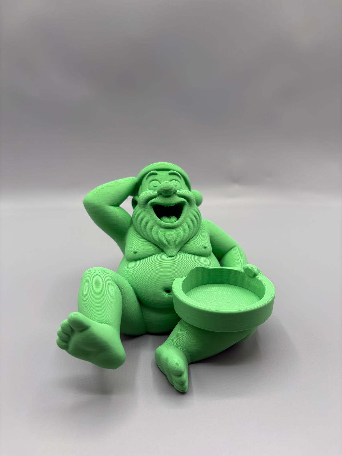 Laughing Santa LED Tea Light Holder — example colour. Includes: One finished item supplied; display accessories are excluded. Approximate dimensions (Width × Depth × Height): 1 supplied: 117 × 96.1 × 79.1 mm.
