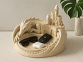 Dragon Guardian Castle Catchall Bowl — example colour. Includes: One finished item supplied; display accessories are excluded. Approximate dimensions (Width × Depth × Height): 1 supplied: 152.6 × 152.4 × 130.4 mm.