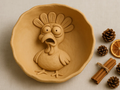 Turkey Holiday Catchall Bowl — example colour. Includes: One finished item supplied; display accessories are excluded. Approximate dimensions (Width × Depth × Height): 1 supplied: 152.4 × 152.4 × 35.2 mm.