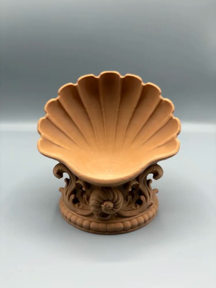 Mediterranean Shell Catchall Bowl — example colour. Includes: One finished item supplied; display accessories are excluded. Approximate dimensions (Width × Depth × Height): 1 supplied: 114.3 × 105.1 × 107.7 mm.