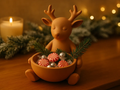 Minimal Reindeer Holiday Catchall Bowl — example colour. Includes: One finished item supplied; display accessories are excluded. Approximate dimensions (Width × Depth × Height): 1 supplied: 110.3 × 83.2 × 127 mm.