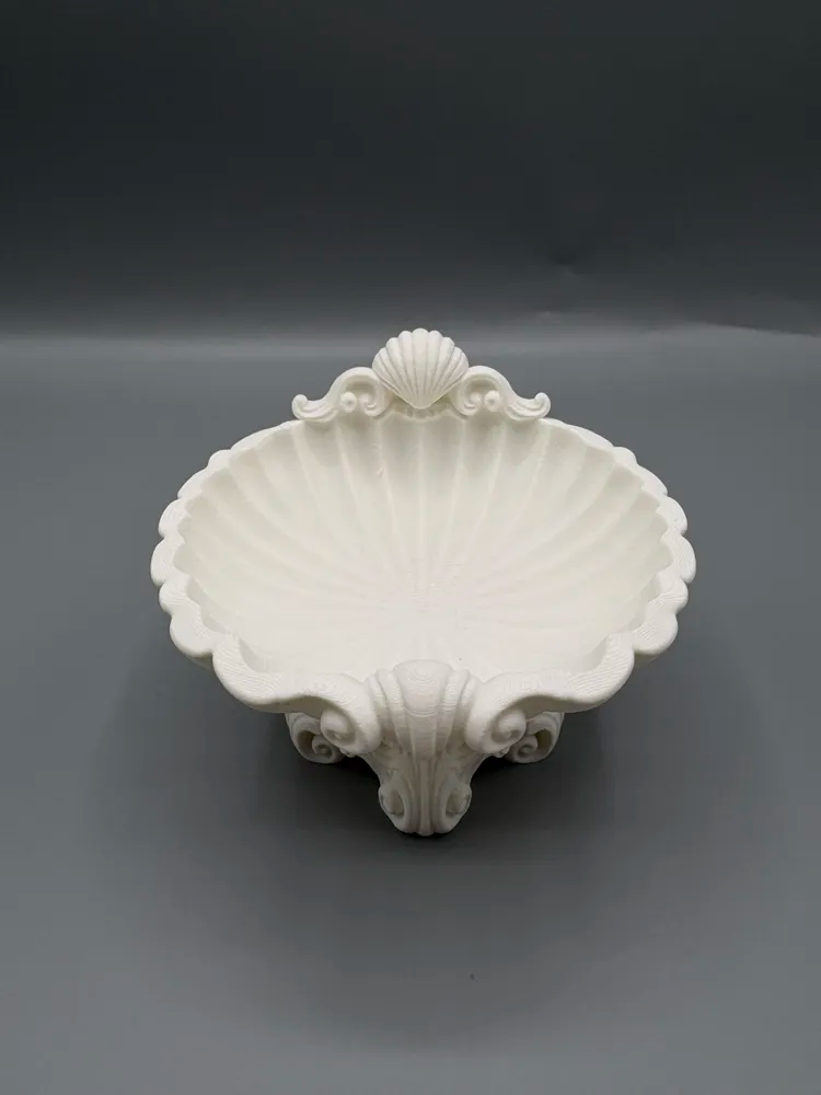 Ornate Coastal Shell Jewellery Dish — example colour. Includes: One finished item supplied; display accessories are excluded. Approximate dimensions (Width × Depth × Height): 1 supplied: 102.1 × 102 × 76.2 mm.