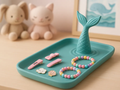 Mermaid Tail Ripple Jewellery Tray — example colour. Includes: One finished item supplied; display accessories are excluded. Approximate dimensions (Width × Depth × Height): 1 supplied: 177.8 × 103.2 × 74.5 mm.