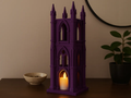 Gothic Cathedral Tower LED Light Holder — example colour. Includes: One finished item supplied; display accessories are excluded. Approximate dimensions (Width × Depth × Height): 1 supplied: 73.1 × 72.8 × 192.1 mm.