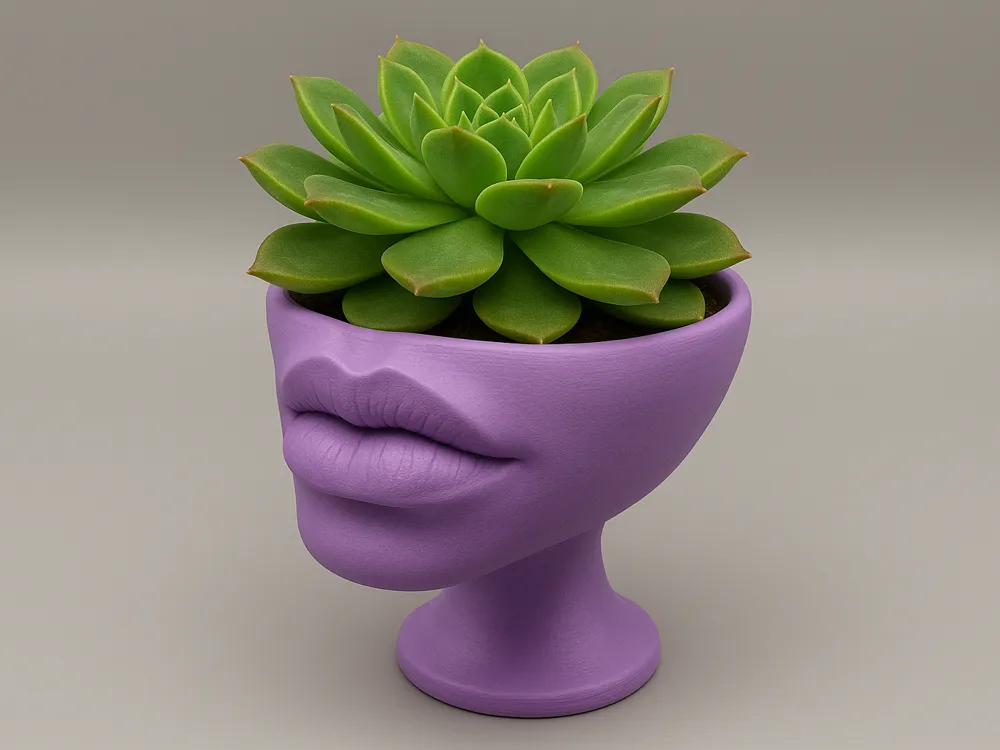 Sculptural Lips Decorative Planter — example colour. Includes: One finished item supplied; display accessories are excluded. Approximate dimensions (Width × Depth × Height): 1 supplied: 82.2 × 76.7 × 83.7 mm.