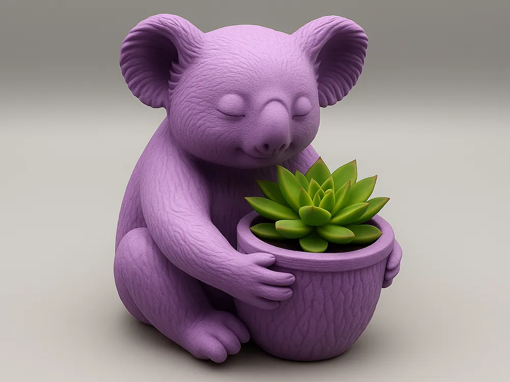 Koala Decorative Succulent Planter — example colour. Includes: One finished item supplied; display accessories are excluded. Approximate dimensions (Width × Depth × Height): 1 supplied: 136 × 124 × 152.4 mm.