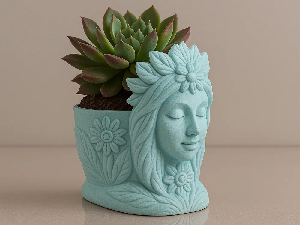 Floral Goddess Decorative Planter — example colour. Includes: One finished item supplied; display accessories are excluded. Approximate dimensions (Width × Depth × Height): 1 supplied: 89 × 63.5 × 83.5 mm.