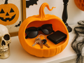Curled-Stem Pumpkin Catchall Bowl — example colour. Includes: One finished item supplied; display accessories are excluded. Approximate dimensions (Width × Depth × Height): 1 supplied: 183.3 × 177.4 × 152 mm.