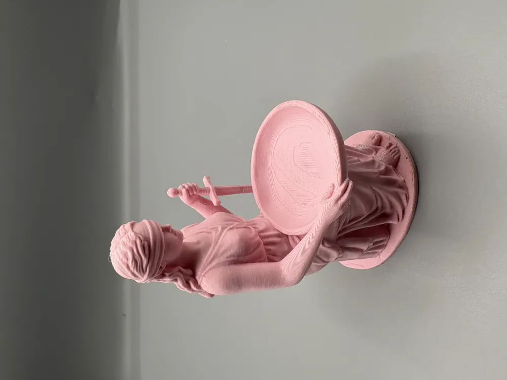 Blind Justice Sculptural Catchall Tray — example colour. Includes: One finished item supplied; display accessories are excluded. Approximate dimensions (Width × Depth × Height): 1 supplied: 118.7 × 98.2 × 176 mm.