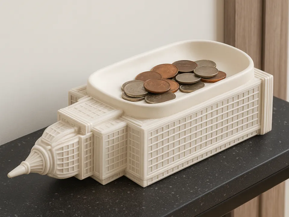 Empire State Building Jewellery Catchall — example colour. Includes: One finished item supplied; display accessories are excluded. Approximate dimensions (Width × Depth × Height): 1 supplied: 185.7 × 63.7 × 44.5 mm.