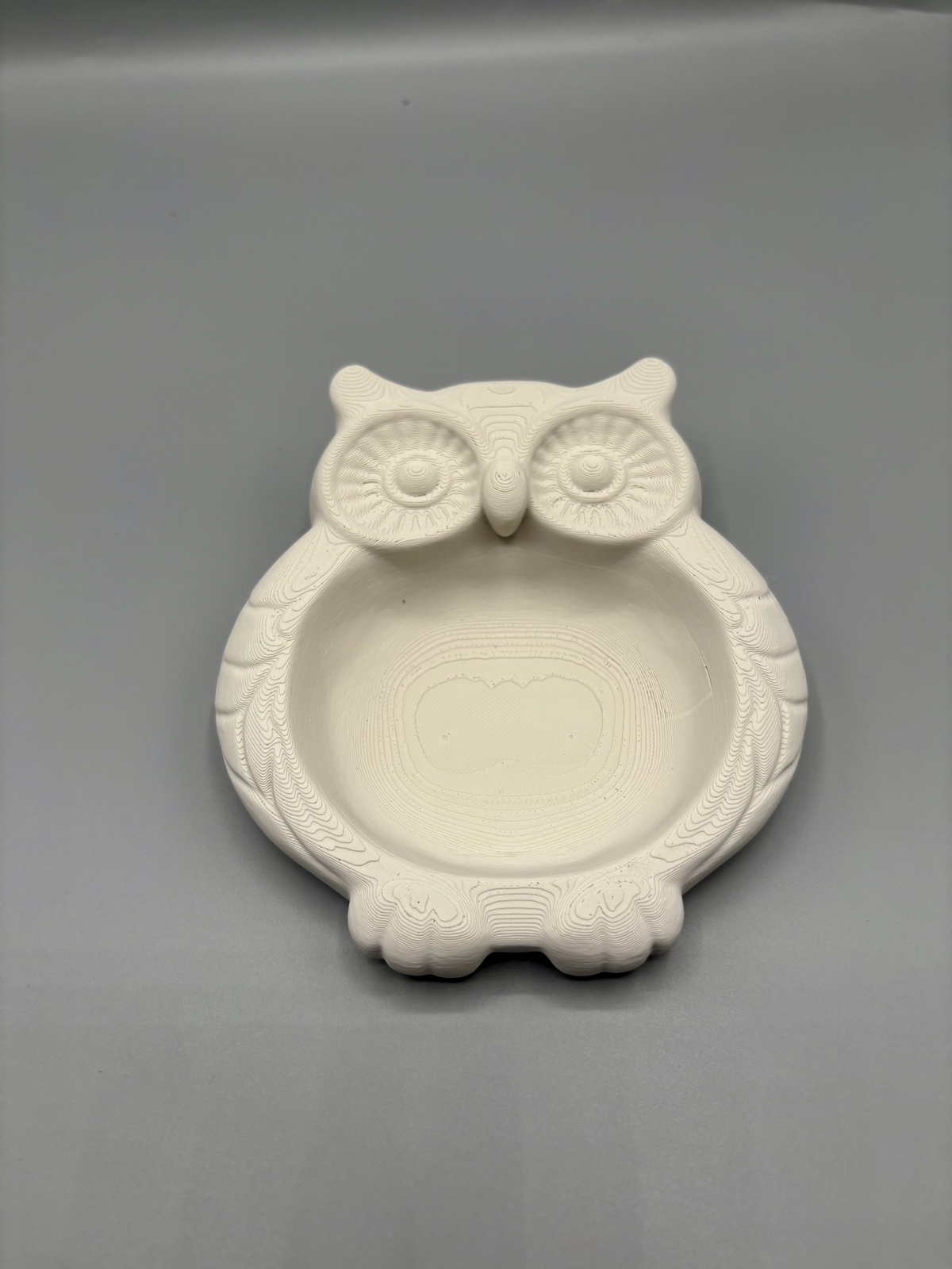 Owl Feather Decorative Catchall Tray — example colour. Includes: One finished item supplied; display accessories are excluded. Approximate dimensions (Width × Depth × Height): 1 supplied: 127 × 114.7 × 32.4 mm.
