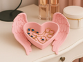Angel Wing Heart Jewellery Tray — example colour. Includes: One finished item supplied; display accessories are excluded. Approximate dimensions (Width × Depth × Height): 1 supplied: 182 × 146.2 × 97.8 mm.