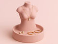 Minimalist Jewellery Bust & Catchall Tray — example colour. Includes: One finished item supplied; display accessories are excluded. Approximate dimensions (Width × Depth × Height): 1 supplied: 160.1 × 160 × 169.8 mm.