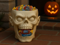 Open-Mouth Skull Halloween Treat Bowl — example colour. Includes: One finished item supplied; display accessories are excluded. Approximate dimensions (Width × Depth × Height): 1 supplied: 155.3 × 135.9 × 152.2 mm.