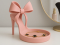 Bow High Heel Jewellery Holder — example colour. Includes: One finished item supplied; display accessories are excluded. Approximate dimensions (Width × Depth × Height): 1 supplied: 169.6 × 106.9 × 143.1 mm.