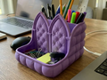 Tufted Gothic Cathedral Desk Caddy — example colour. Includes: One finished item supplied; display accessories are excluded. Approximate dimensions (Width × Depth × Height): 1 supplied: 185.3 × 167.9 × 152.4 mm.