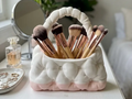 Quilted Handbag Brush & Desk Organiser — example colour. Includes: One finished item supplied; display accessories are excluded. Approximate dimensions (Width × Depth × Height): 1 supplied: 177.8 × 103.8 × 166.1 mm.