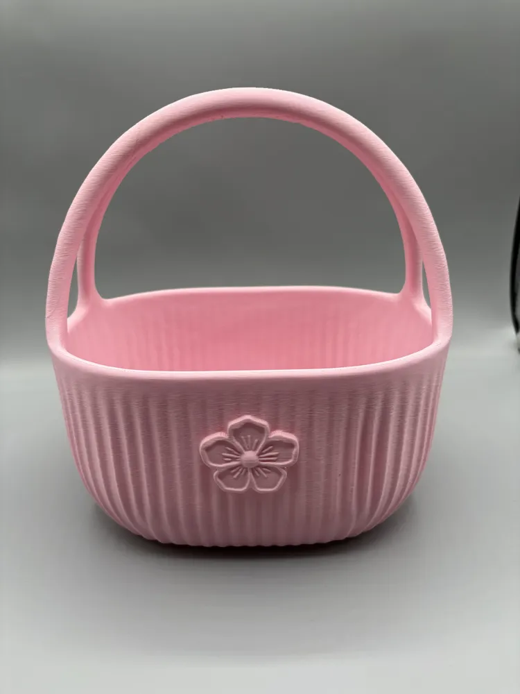 Ribbed Floral Storage Caddy with Handle — example colour. Includes: One finished item supplied; display accessories are excluded. Approximate dimensions (Width × Depth × Height): 1 supplied: 193 × 147.2 × 204.1 mm.