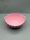 Wavy Scalloped Bowl with Handles — example colour. Includes: One finished item supplied; display accessories are excluded. Approximate dimensions (Width × Depth × Height): 1 supplied: 198.3 × 178 × 97.1 mm.