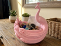 Peacock Feather Catchall Bowl — example colour. Includes: One finished item supplied; display accessories are excluded. Approximate dimensions (Width × Depth × Height): 1 supplied: 171.2 × 165.1 × 190.5 mm.