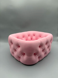 Pillow-Style Tufted Organiser Bowl — example colour. Includes: One finished item supplied; display accessories are excluded. Approximate dimensions (Width × Depth × Height): 1 supplied: 228.6 × 195.1 × 108.5 mm.