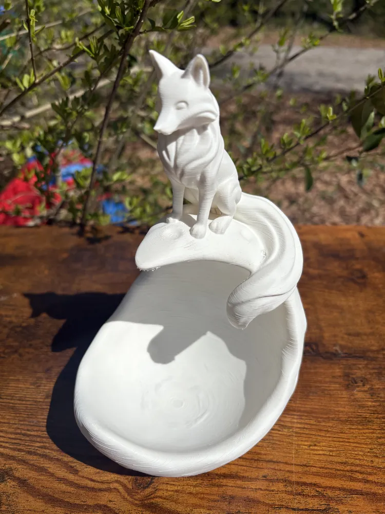 Fox & Crescent Moon Catchall Tray — example colour. Includes: One finished item supplied; display accessories are excluded. Approximate dimensions (Width × Depth × Height): 1 supplied: 133 × 126.7 × 198.1 mm.