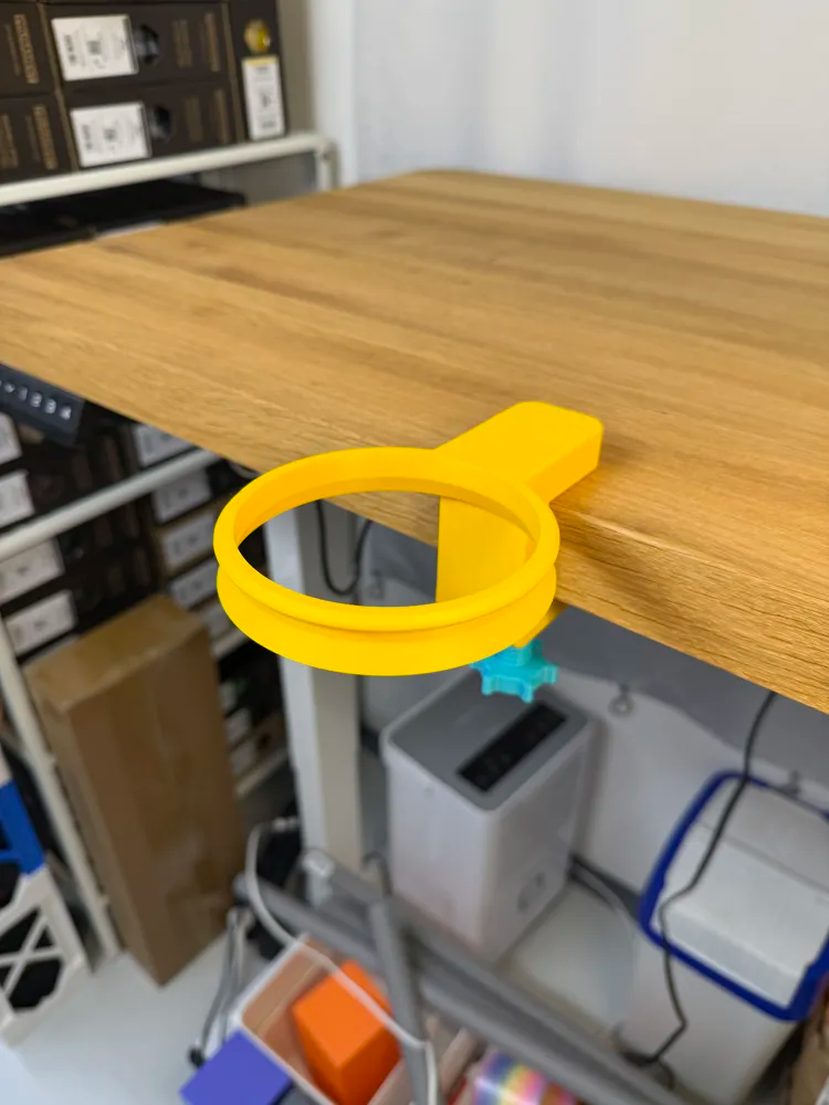 Clamp-On Trash Bag Holder — example colour. Includes: one clamp-on trash bag holder.