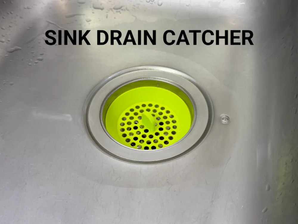 Sink Drain Catcher - Pack of 5 — example colour. Includes: 5 drain catchers. Approximate dimensions (Width × Depth × Height): 5 supplied: 84.2 × 84.2 × 20 mm.