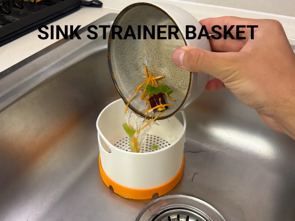 Sink Drain Strainer Basket — example colour. Includes: one sink drain strainer basket. Approximate dimensions (Width × Depth × Height): 1 supplied: 120 × 120 × 82 mm; 1 supplied: 126.4 × 125.8 × 20 mm.