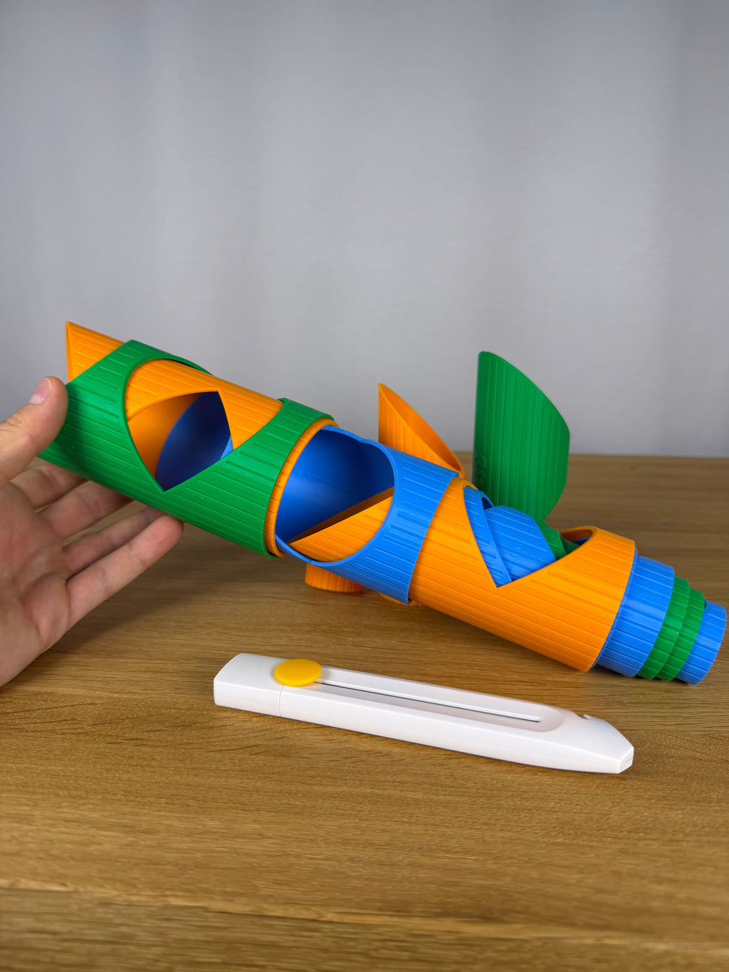 Example nested pipe insulation cutting guides and knife