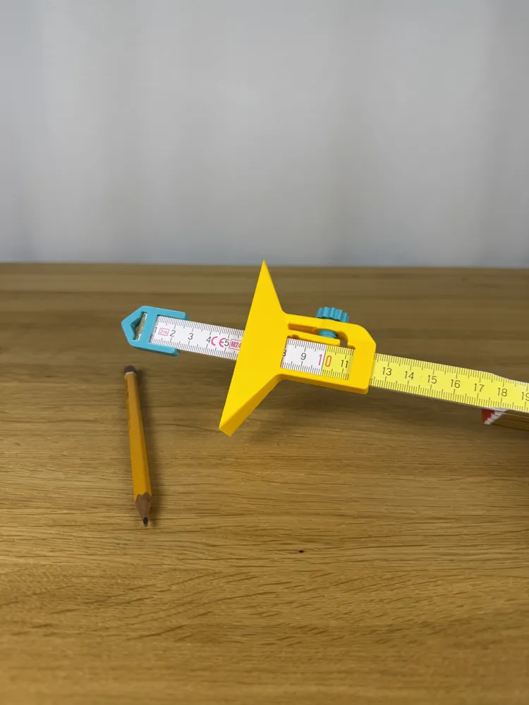 Folding Rule Stop Adapter — example colour. Includes: one folding rule stop adapter. Approximate dimensions (Width × Depth × Height): 1 supplied: 90 × 63 × 24 mm; 1 supplied: 33.8 × 22.9 × 6.9 mm; 1 supplied: 16.1 × 16.1 × 14.7 mm.