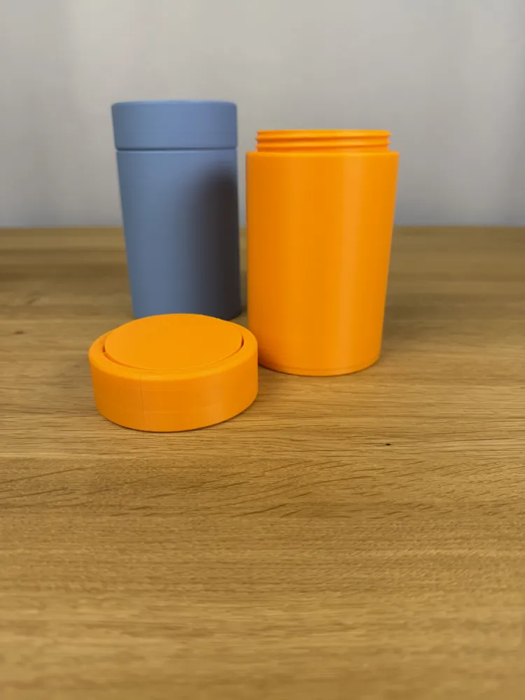 Mini Trash Bin — example colour. Includes: One complete printed item in the selected configuration. Approximate dimensions (Width × Depth × Height): 1 supplied: 72.8 × 72.8 × 111.2 mm; 1 supplied: 73.6 × 73.6 × 24.9 mm.