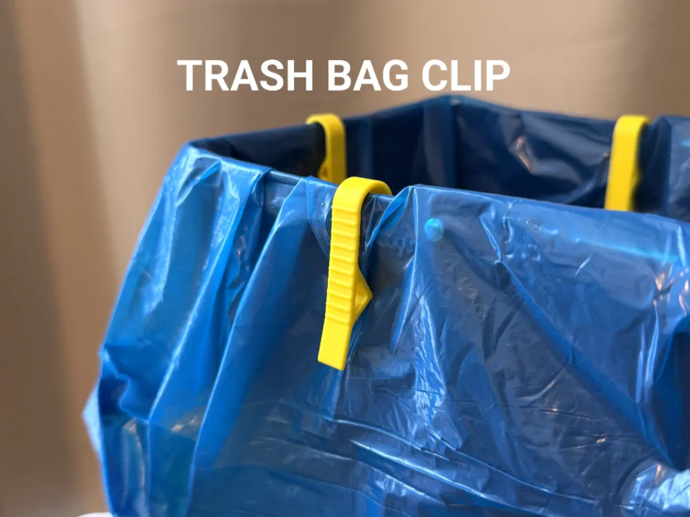 Trash Bag Clip - Set of 4 — example colour. Includes: 4 bin-liner clips. Approximate dimensions (Width × Depth × Height): 4 supplied: 55.2 × 16.4 × 10 mm.