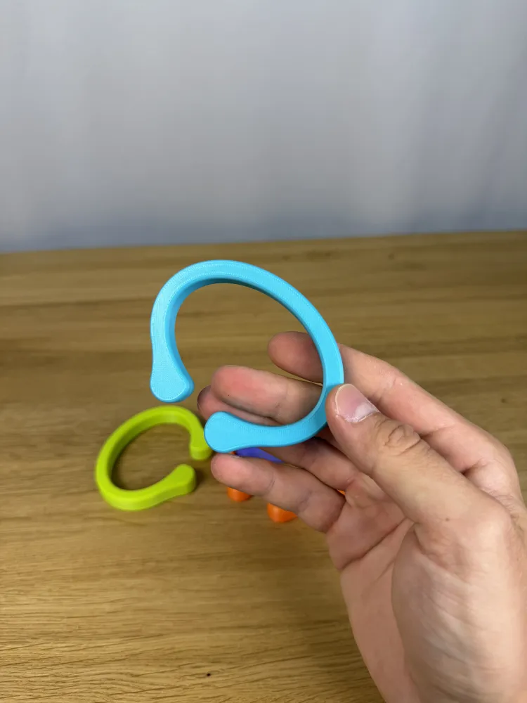 Curtain Tie Ring — example colour. Includes: One complete printed item in the selected configuration. Approximate dimensions (Width × Depth × Height): 1 supplied: 87.7 × 70.5 × 12 mm.