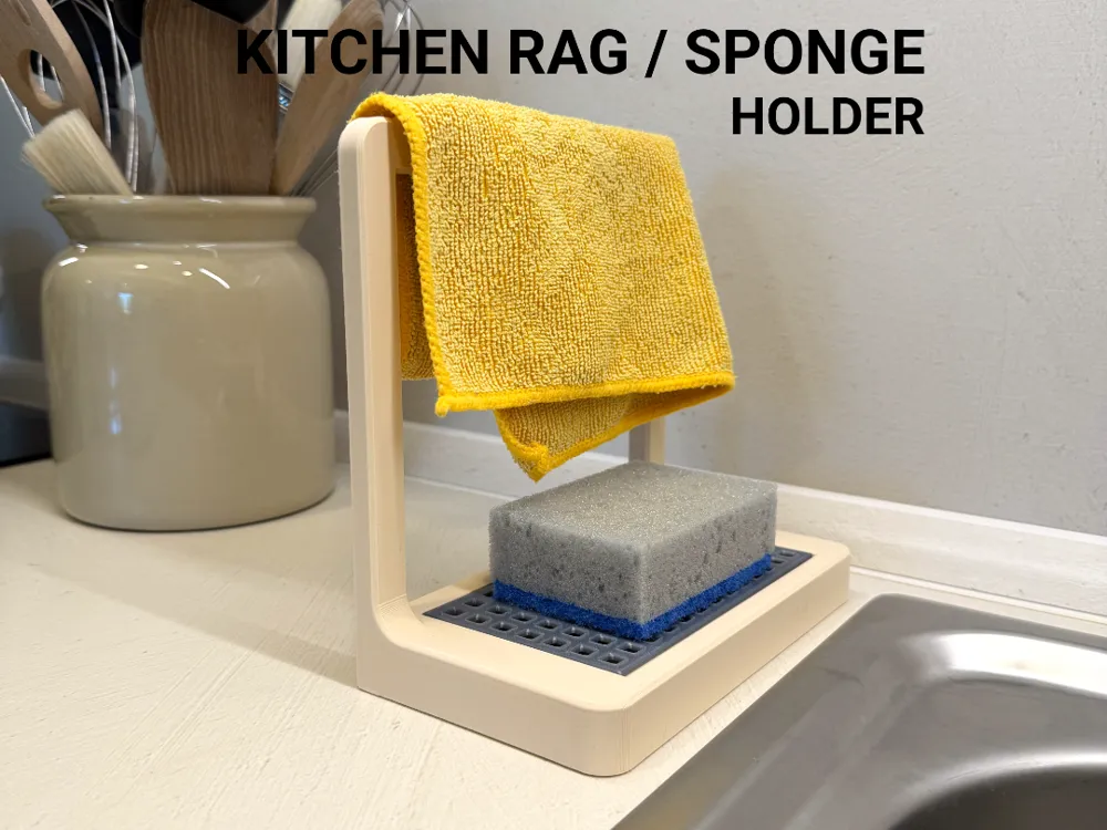 Kitchen Rag + Sponge Holder — example colour. Includes: one kitchen rag + sponge holder.