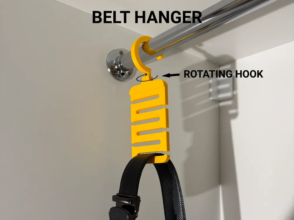 Belt Hanger — example colour. Includes: One complete printed item in the selected configuration. Approximate dimensions (Width × Depth × Height): 1 supplied: 65 × 10.8 × 189.2 mm.