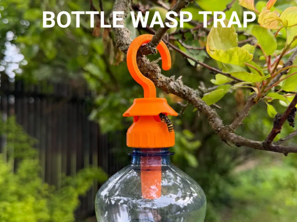 Bottle Wasp Trap — example colour. Includes: one bottle wasp trap. Approximate dimensions (W × D × H): • Bottle trap insert: 36.3 × 36.3 × 66.3 mm. • Hanging hook: 35.5 × 6.6 × 48.6 mm.