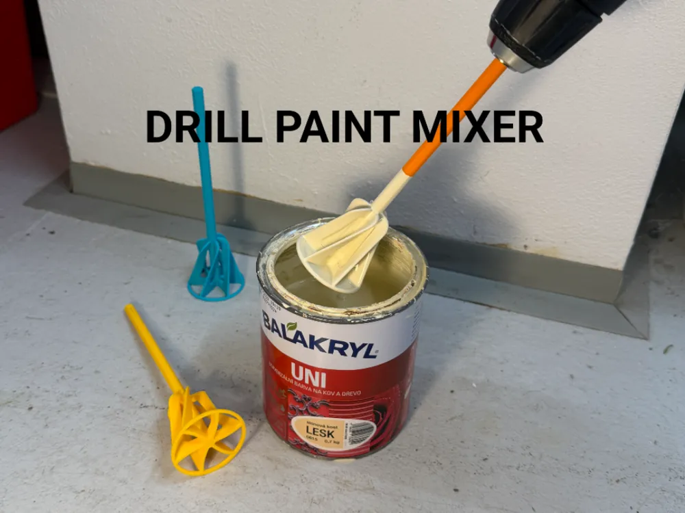 Drill Paint Mixer — example colour. Includes: one drill paint mixer. Approximate dimensions (W × D × H): • Drill Paint Mixer: 47 × 47 × 170 mm.