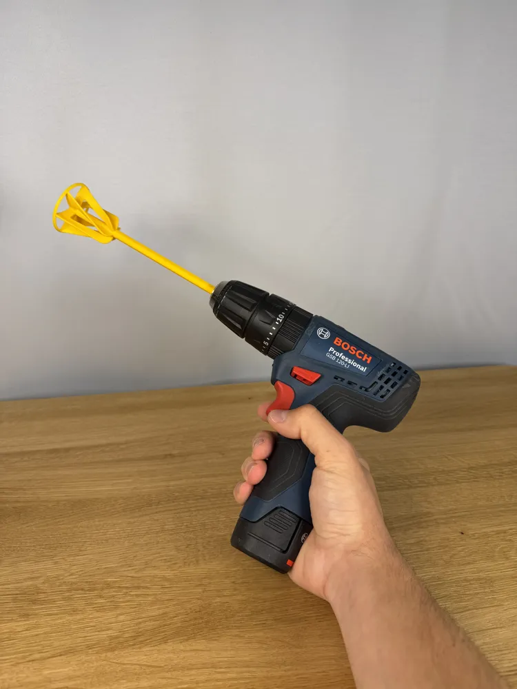 Drill Paint Mixer — example colour. Includes: one drill paint mixer. Approximate dimensions (W × D × H): • Drill Paint Mixer: 47 × 47 × 170 mm.